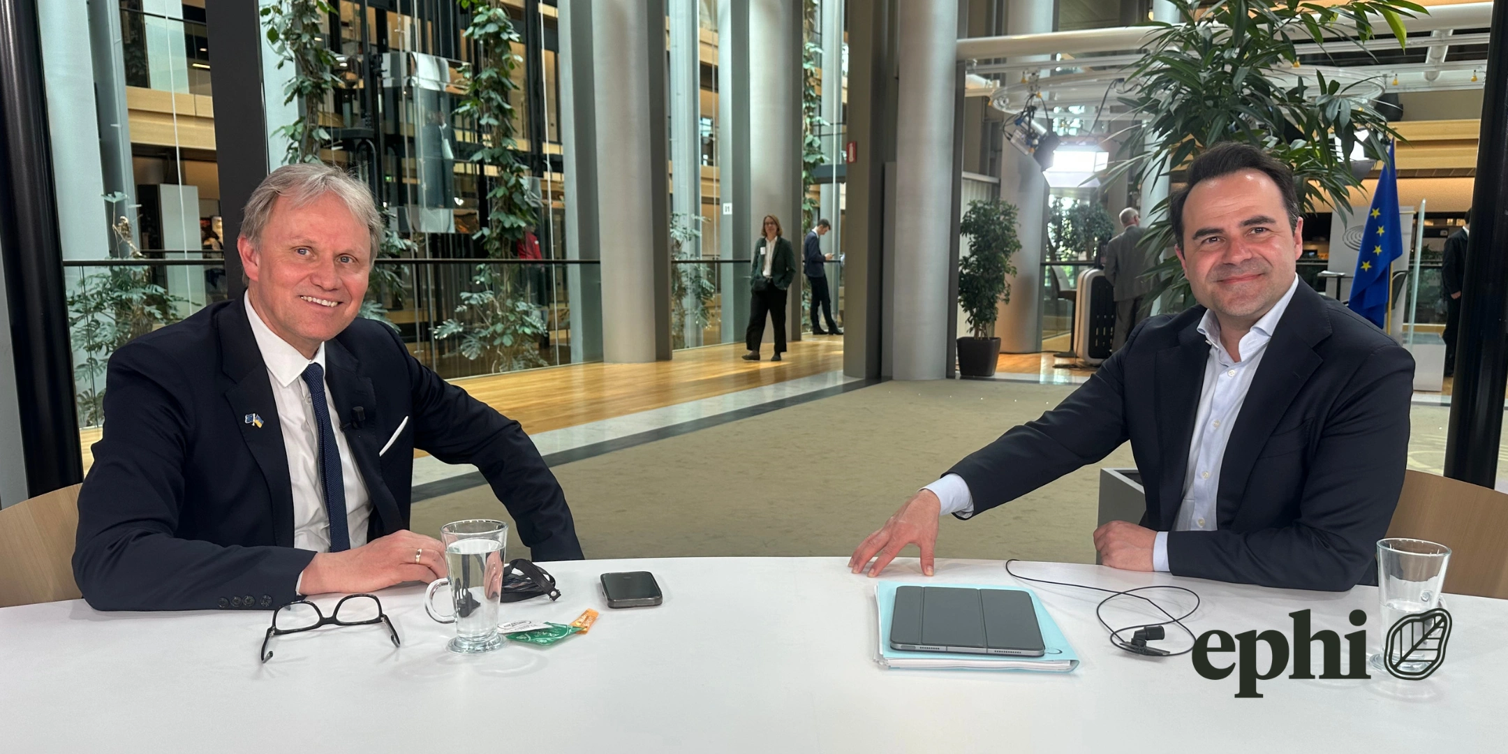 EPHI:s Adam Schlussler interviewing MEP Jens Giesecke EPHI:s Adam Schlussler interviewing MEP Jens Giesecke